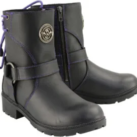 Milwaukee Leather Women's Harness Boots | Purple Laces