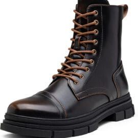 Jousen Men’s Waterproof Motorcycle Boots | High-Top Riding - Polished Tan, 9.5