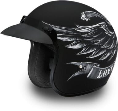 DOT Approved Low-Profile Motorcycle Half Helmet | Vintage Skull Cap - X-Small, Dull Black, Love It