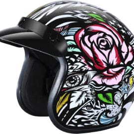 DOT Approved Low-Profile Motorcycle Half Helmet | Vintage Skull Cap - X-Small, Hi-Gloss White, TRIBAL