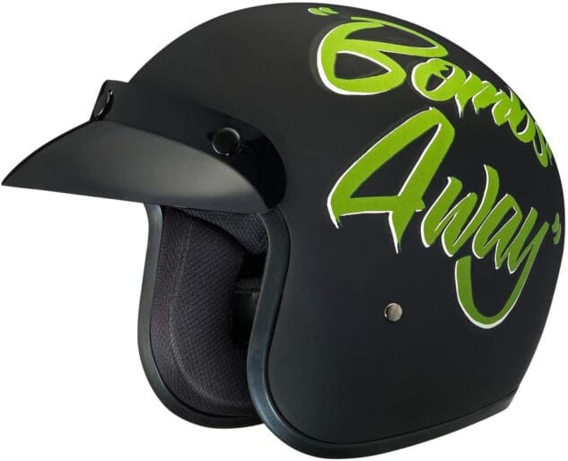 DOT Approved Low-Profile Motorcycle Half Helmet | Vintage Skull Cap - Medium, Dull Black, Bombs Away