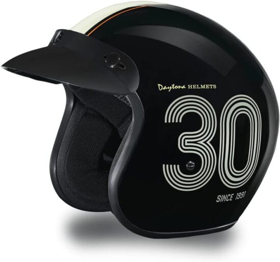 DOT Approved Low-Profile Motorcycle Half Helmet | Vintage Skull Cap - XX-Large, Dull Black, Daytona 30th