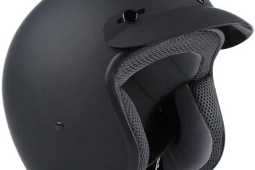 3/4 Retro Open Face Motorcycle Helmet with Visor | DOT Approved - Size XL