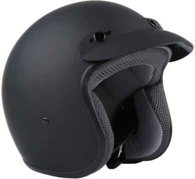 3/4 Retro Open Face Motorcycle Helmet with Visor | DOT Approved