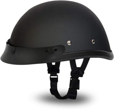 Novelty SOA Skid Lid | Skull Cap | Motorcycle Helmet - X-Large, Dull Black, With Snaps