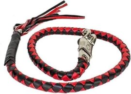 Braided Leather Biker Get Back Chords – 36 and 42 inches-Multiple Colors - 42inch, BlackRed