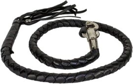 Braided Leather Biker Get Back Chords – 36 and 42 inches-Multiple Colors - 42inch, Black