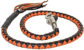 Braided Leather Biker Get Back Chords – 36 and 42 inches-Multiple Colors - 42inch, BlackOrange