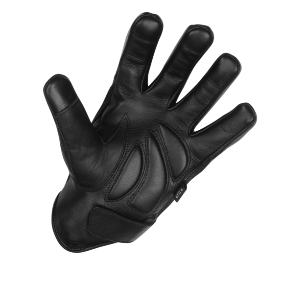 mens black gel palm riding leather gloves