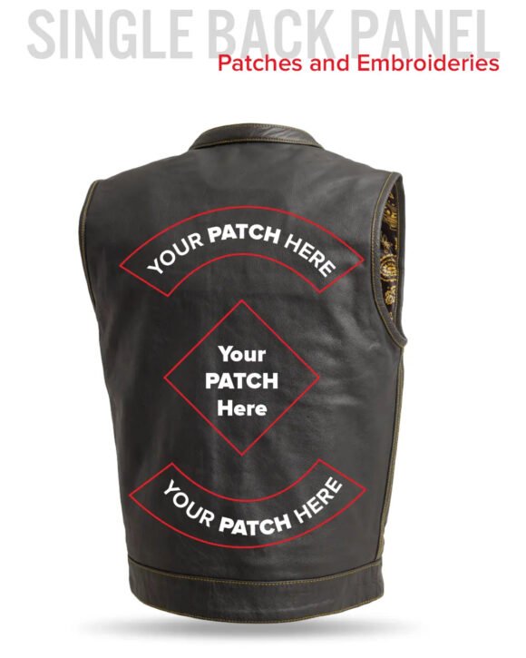 the cut mens motorcycle leather vest, multiple color options