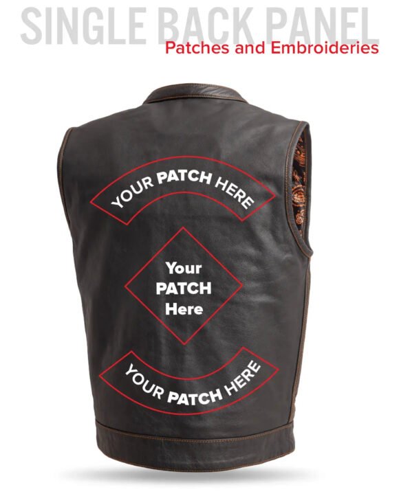 the cut mens motorcycle leather vest, multiple color options