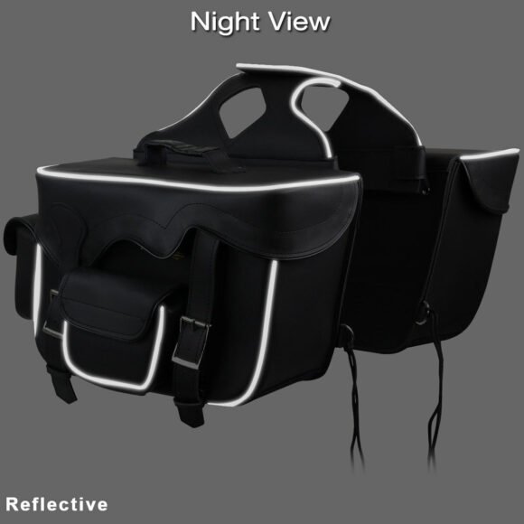 double pocket plain pvc touring saddlebags