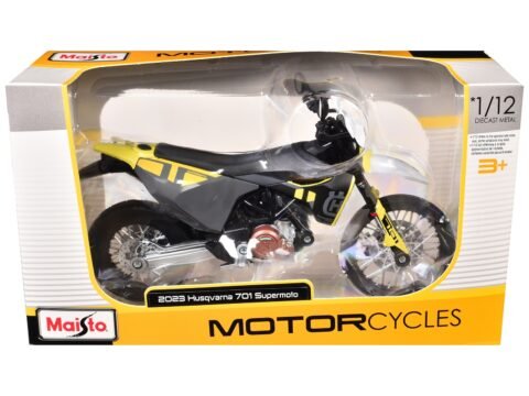 2023 husqvarna 701 supermoto 1/12 diecast motorcycle model by maisto