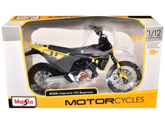 2023 husqvarna 701 supermoto 1/12 diecast motorcycle model by maisto