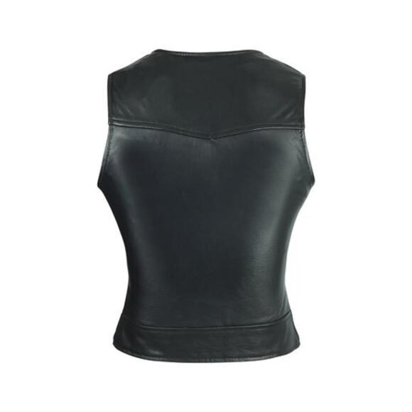 high mileage womens leather motorcycle vest