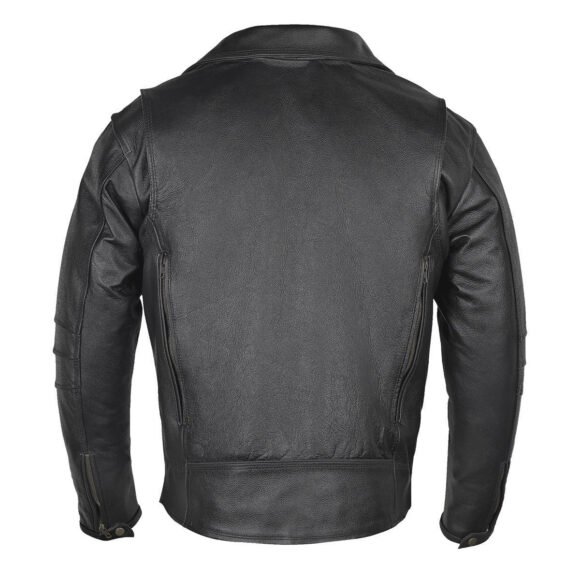 vance mens dual concealed carry vented black premium cowhide leather biker motorcycle riding jacket