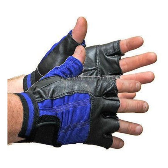 mens black shorty stretch leather gloves