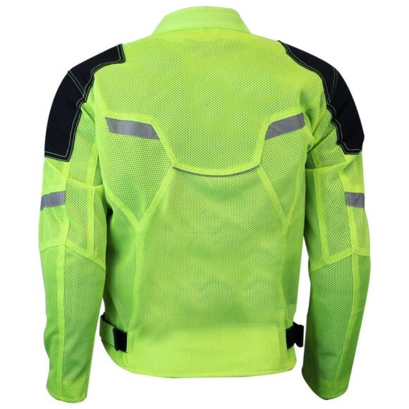 vance mens all weather hi viz ce armor mesh motorcycle jacket