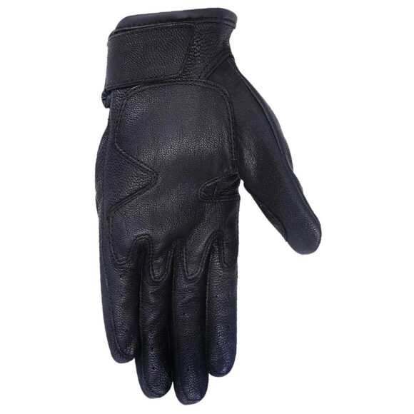 vance womens black leather knuckle armored riding gloves