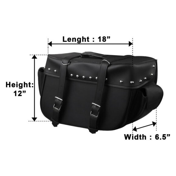 vance black side pannier bags for honda yamaha kawasaki indian and harley davidson motorcycles