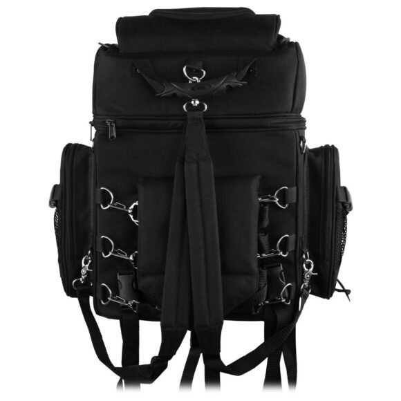 vance black nylon deluxe luggage travel touring backrest bag