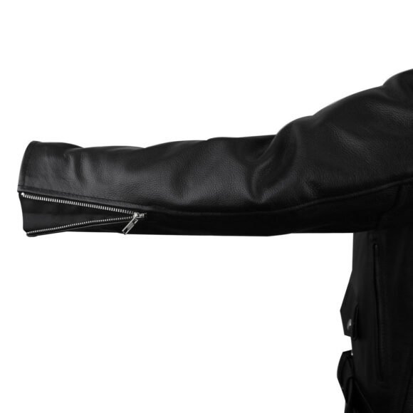 vance leathers mens classic motorcycle black leather jacket w/ conceal carry pockets, zip out insulated liner and side laces