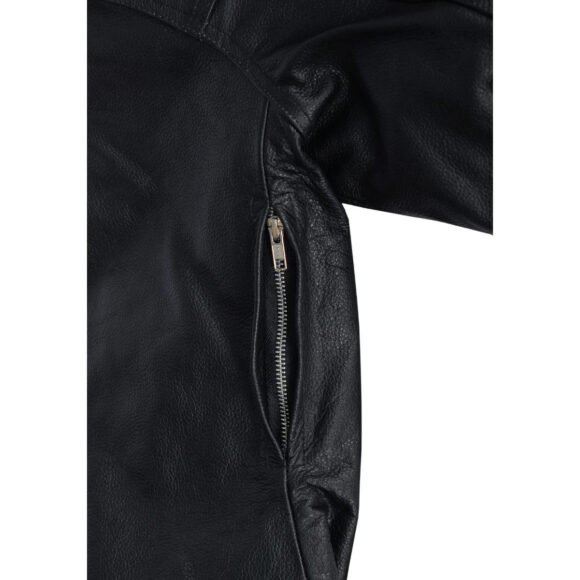 high mileage mens advanced clean concealed carry black cowhide leather motorcycle riding jacket