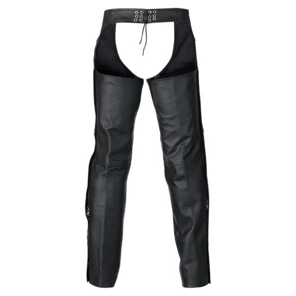 vance leather unisex black zip out insulated thermal liner biker leather motorcycle chaps