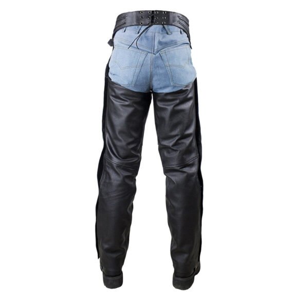 vance leather unisex all season black zip out insulated thermal liner braided biker leather motorcycle chaps