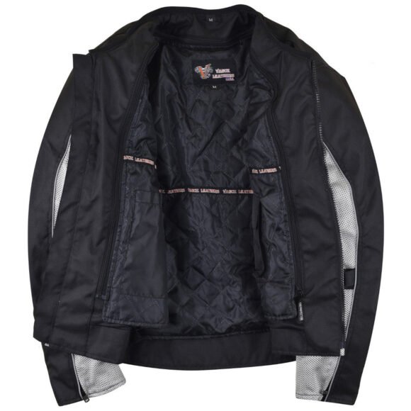 vance velocity 3 season mesh motorcycle jacket with ce armor & removeable liner.
