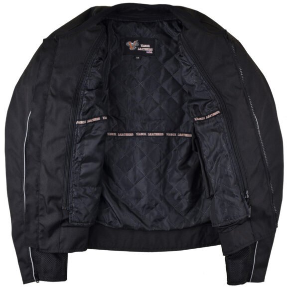 vance velocity 3 season mesh motorcycle jacket with ce armor & removeable liner.
