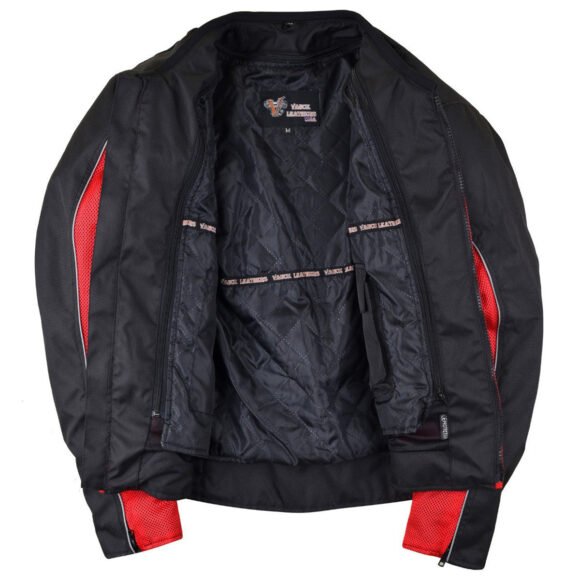 vance velocity 3 season mesh motorcycle jacket with ce armor & removeable liner.