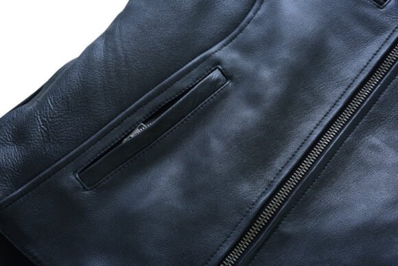 vance leather womens black soft cowhide scooter crossover biker jacket