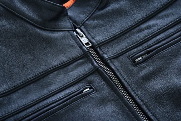 vance leather womens black soft cowhide scooter crossover biker jacket