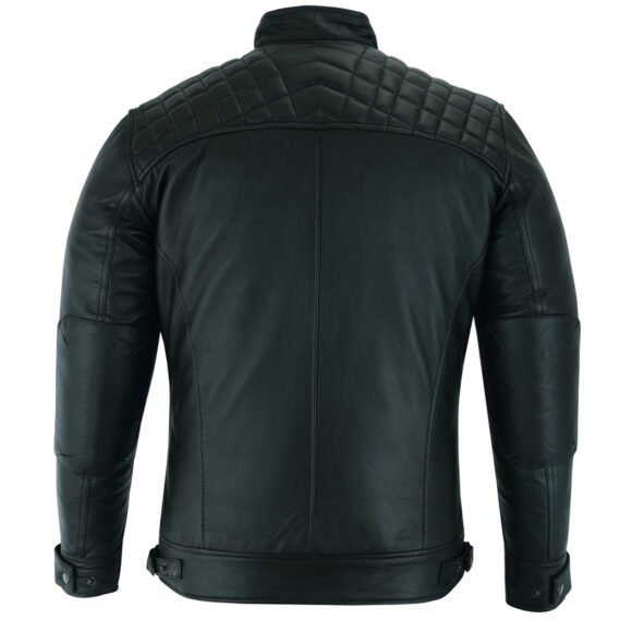 mens cafe racer gatsby black waxed lambskin motorcycle leather jacket