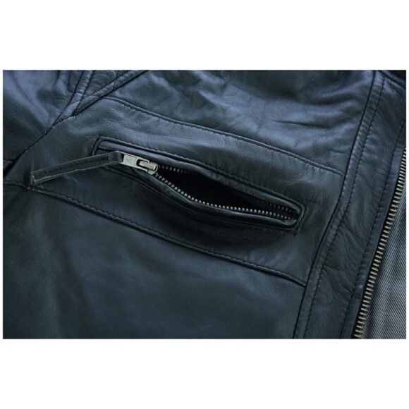 mens cafe racer gatsby black waxed lambskin motorcycle leather jacket