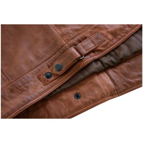 mens cafe racer waxed lambskin austin brown biker jacket
