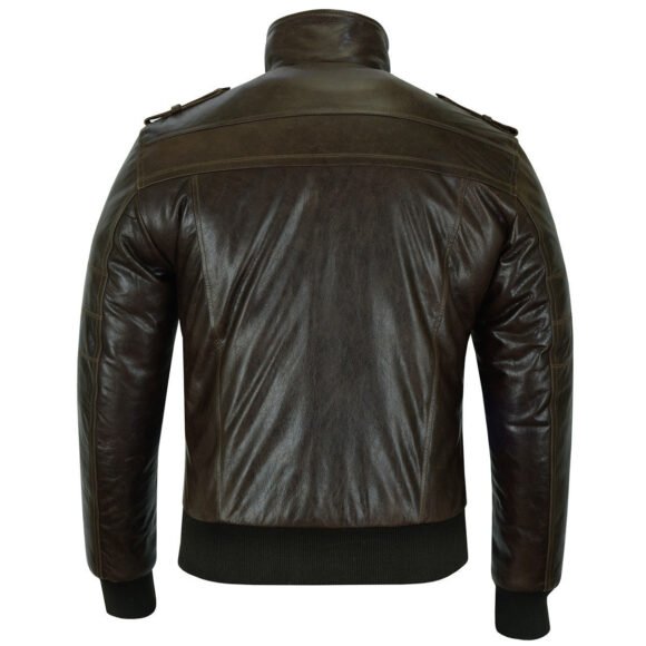 vance leather mens vincent brown waxed premium cowhide motorcycle leather jacket