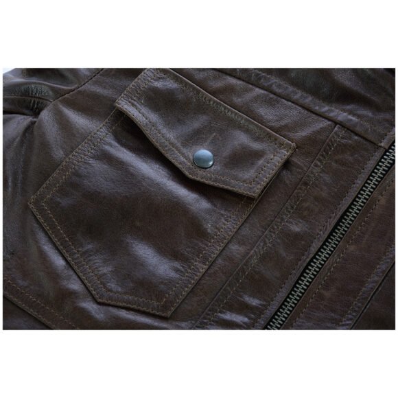 vance leather mens vincent brown waxed premium cowhide motorcycle leather jacket
