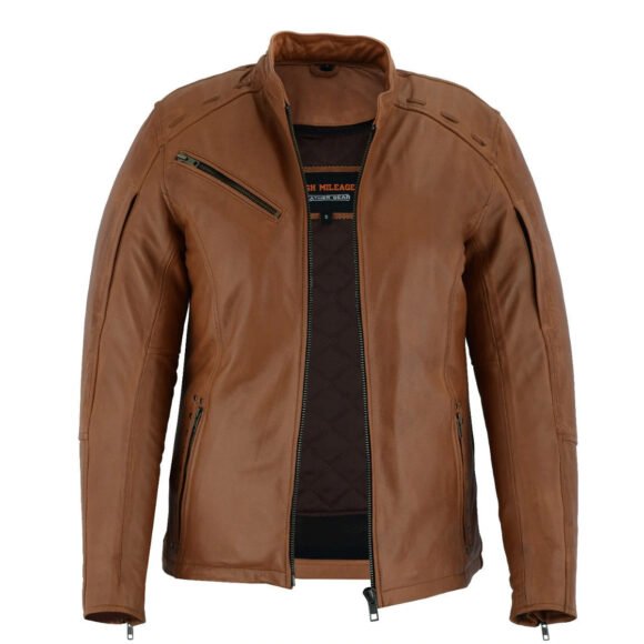 womens fringe | rivet brown leather fashion jacket | lightweight