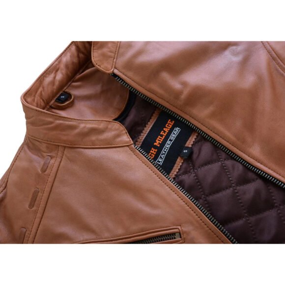 womens fringe | rivet brown leather fashion jacket | lightweight