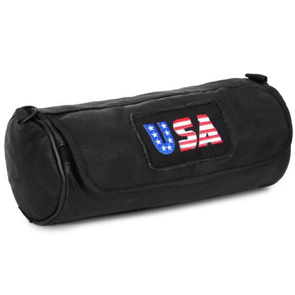 vance rival series 3pc rock design top grain high quality leather sissy bar bag set