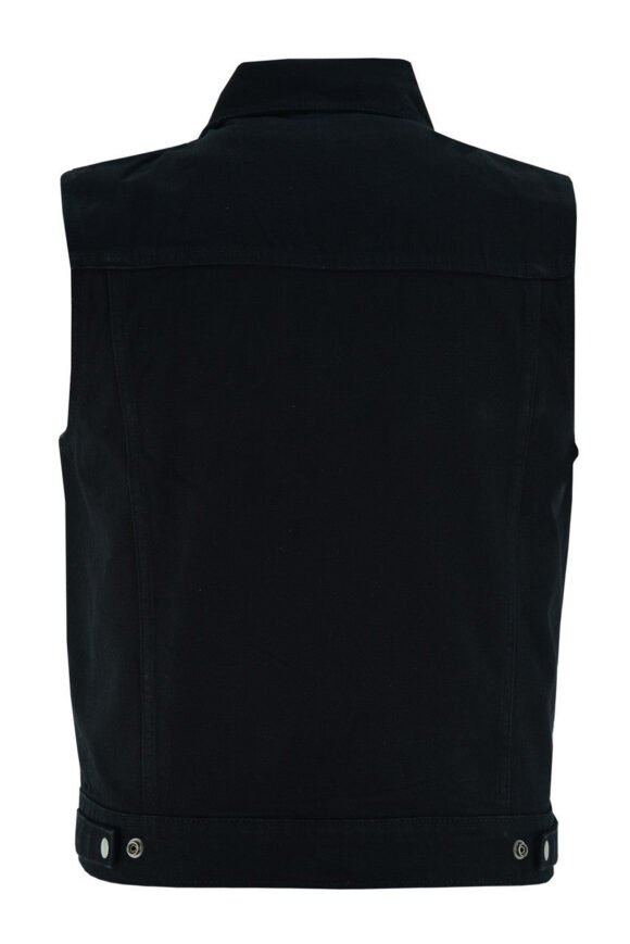 mens black jean style denim biker vest
