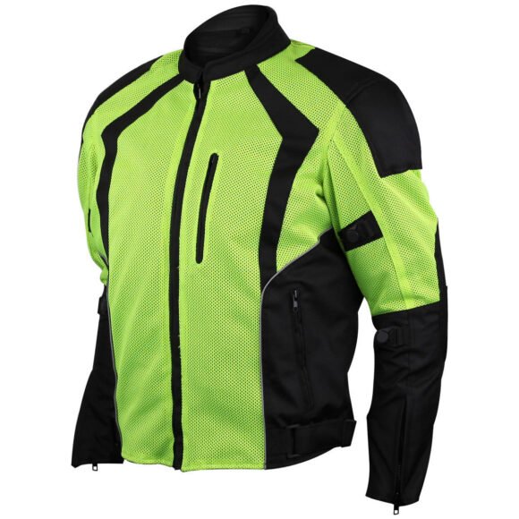 mens hi vis all weather season ce armor mesh motorcycle jacket