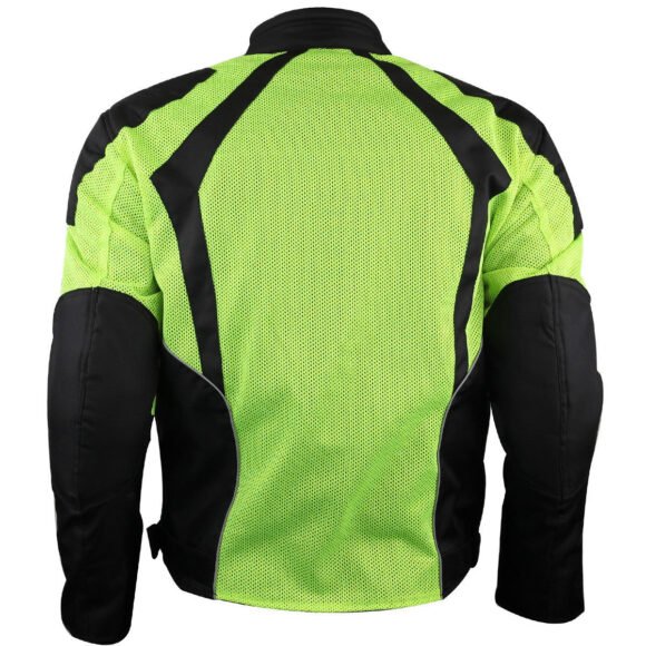 mens hi vis all weather season ce armor mesh motorcycle jacket