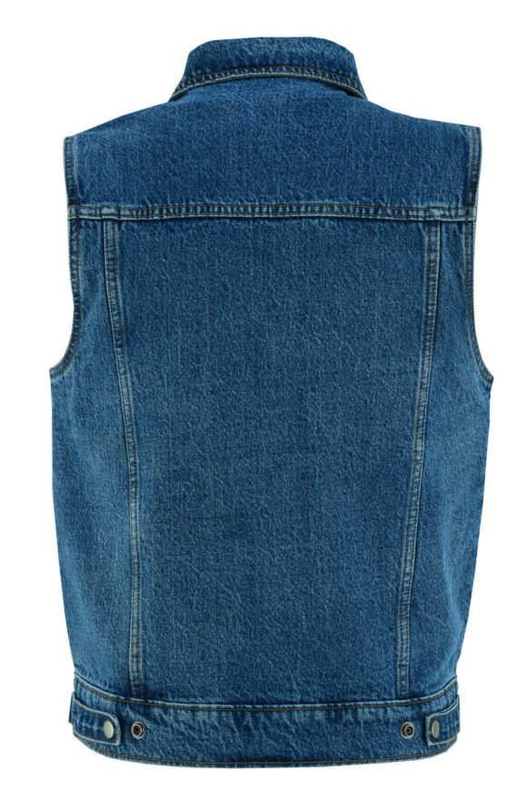 mens blue jean style denim biker vest