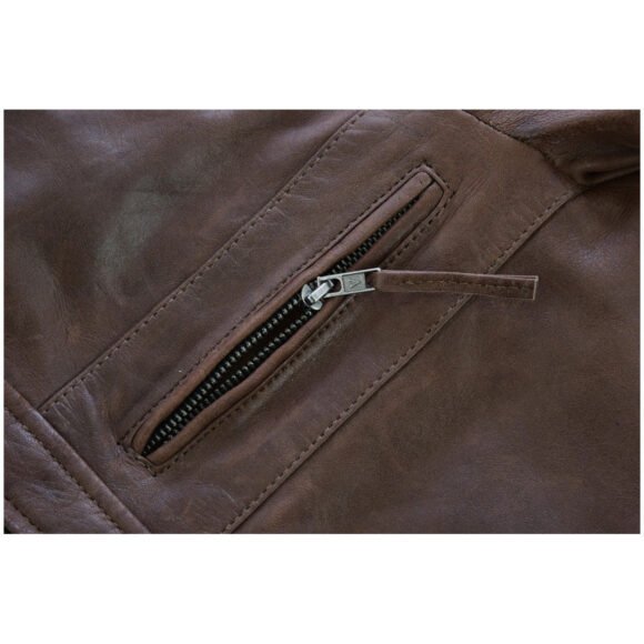 mens cafe racer waxed lambskin chocolate brown motorcycle leather jacket