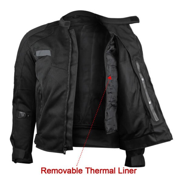 advance vance mens all weather season ce armor mesh motorcycle jacket
