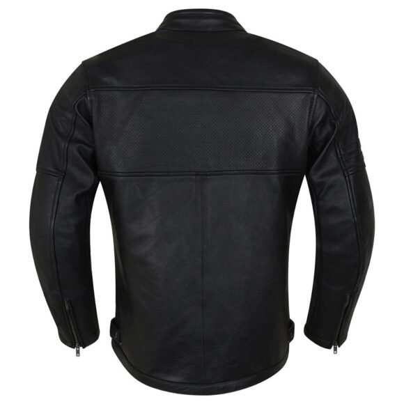 high mileage mens premium commuter cafe racer motorcycle leather jacket with removeable ce armor