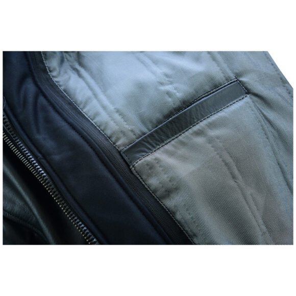 vance leather mens sven bomber black waxed premium cowhide motorcycle leather jacket with removeable hood